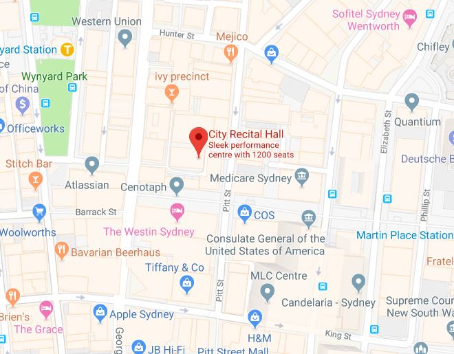 City Recital Hall location map