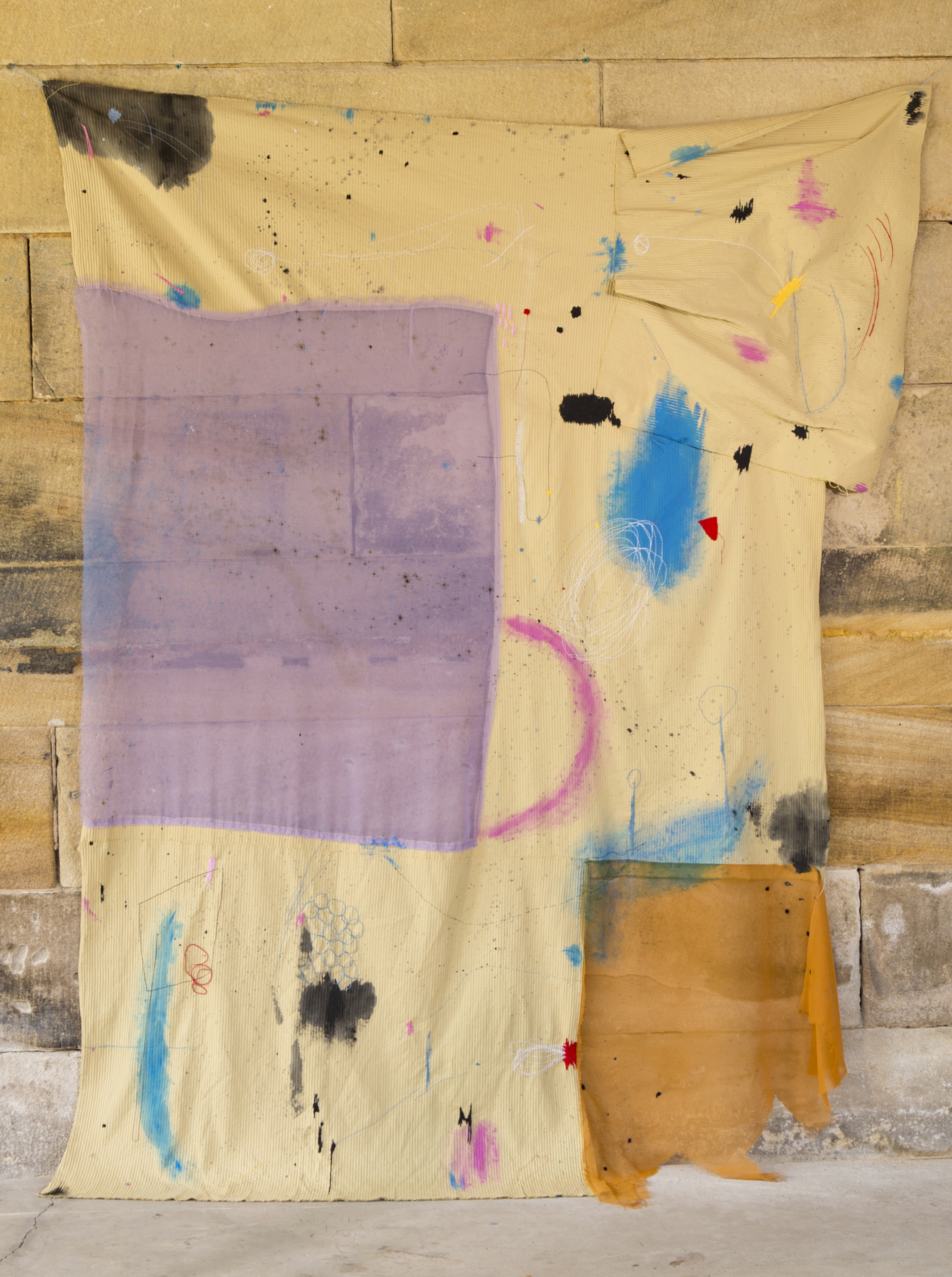Yeliz Yorulmaz, 'I Married a Corn Cocktail', Paint and hand stitch on fabric