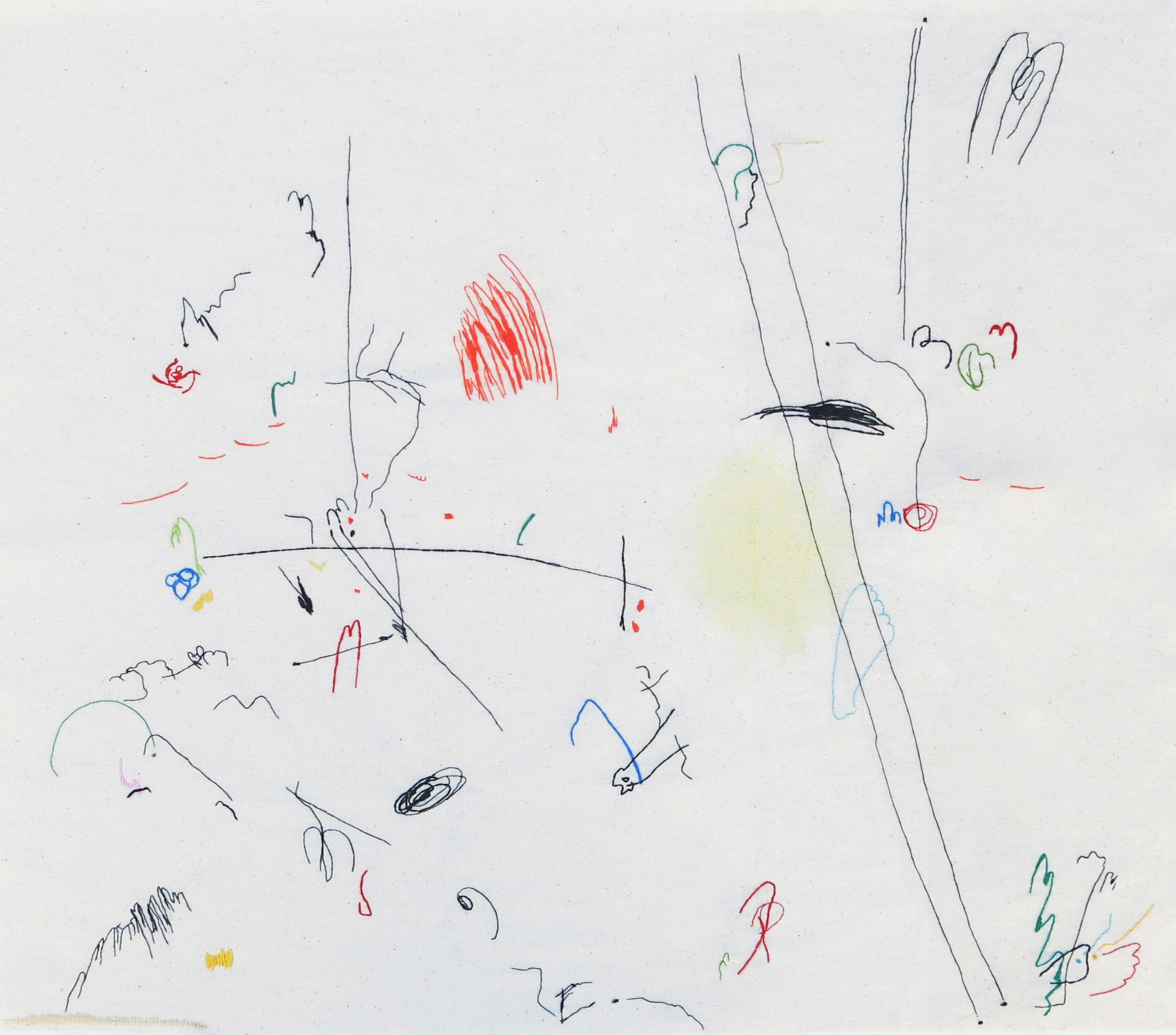 Yeliz Yorulmaz, 'Twombly's Wife #1', Paint and hand stitch on fabric, 510 x 470mm, $450