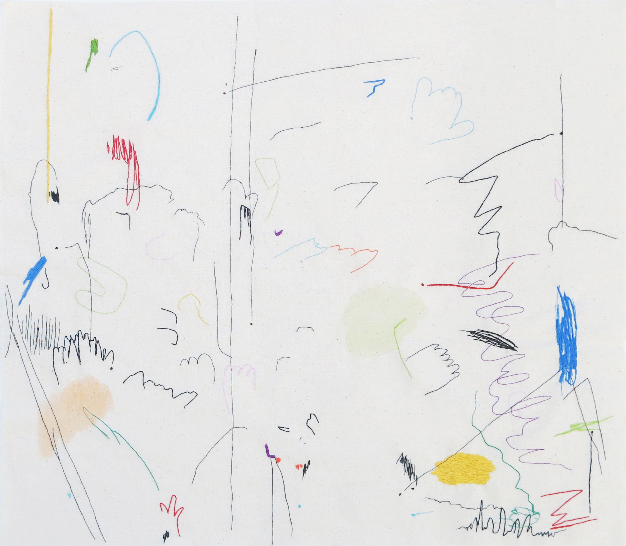 Yeliz Yorulmaz, 'Twombly's Wife #2', Paint and hand stitch on fabric