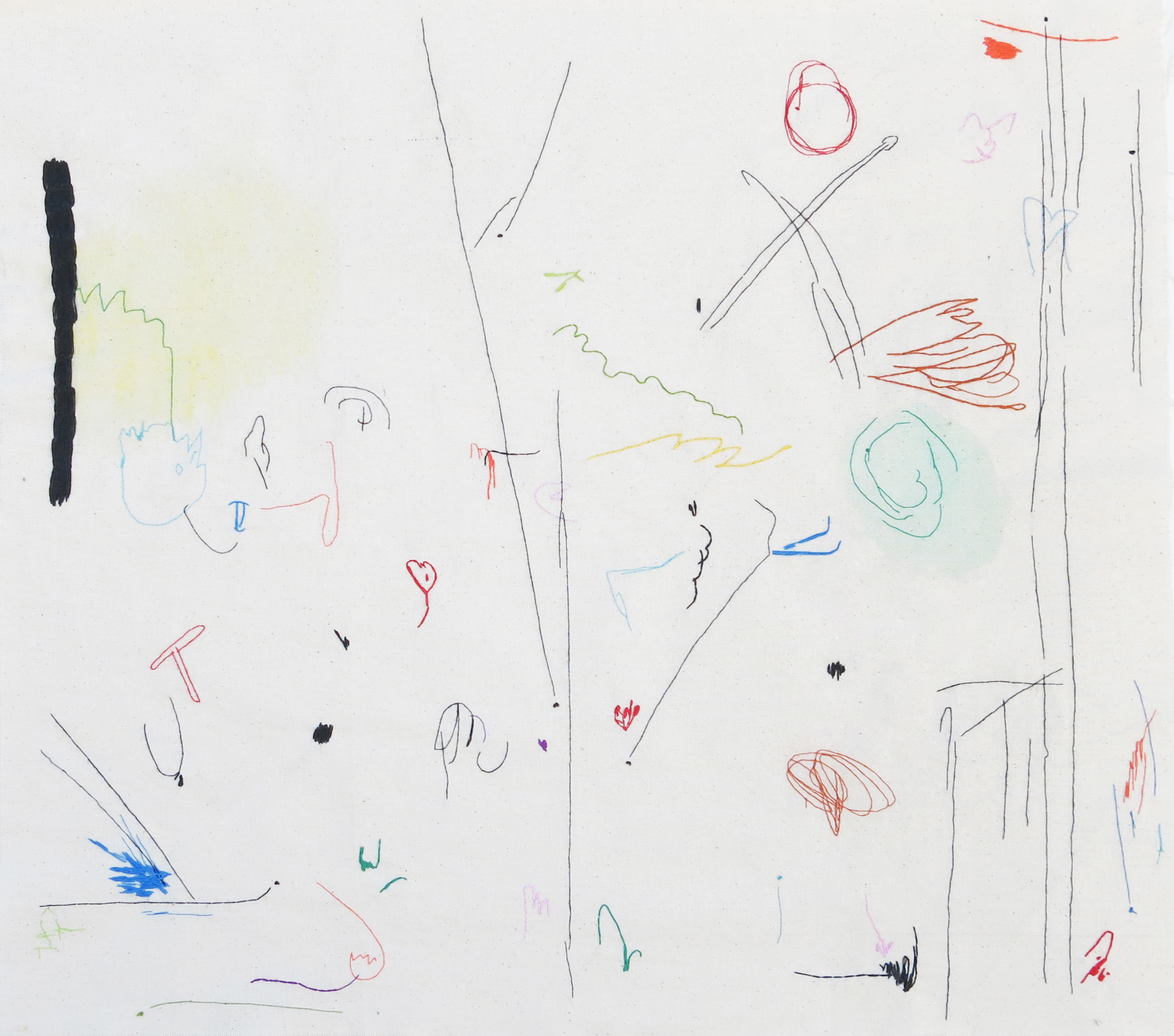 Yeliz Yorulmaz, 'Twombly's Wife #3', Paint and hand stitch on fabric
