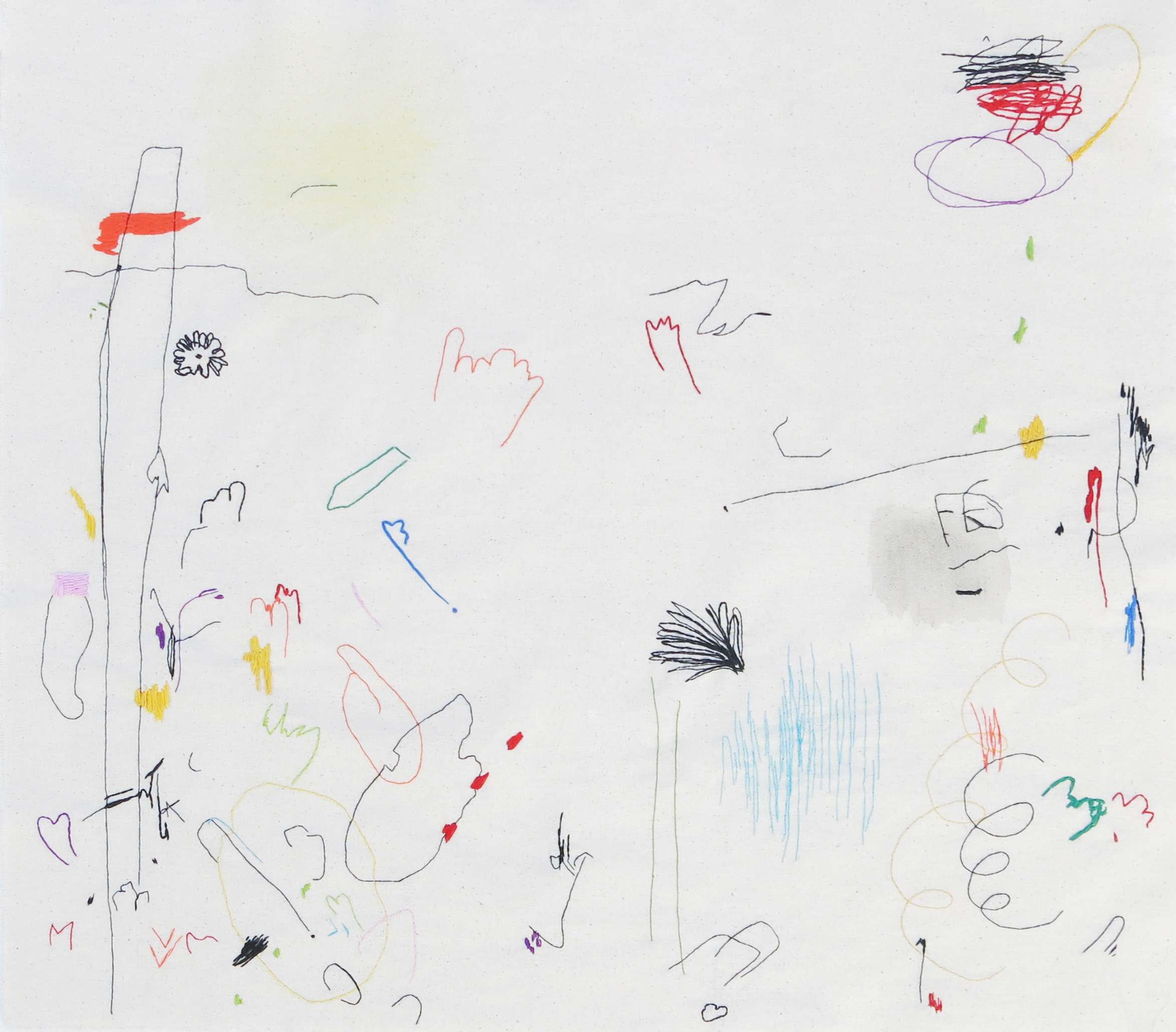 Yeliz Yorulmaz, 'Twombly's Wife #4', Paint and hand stitch on fabric
