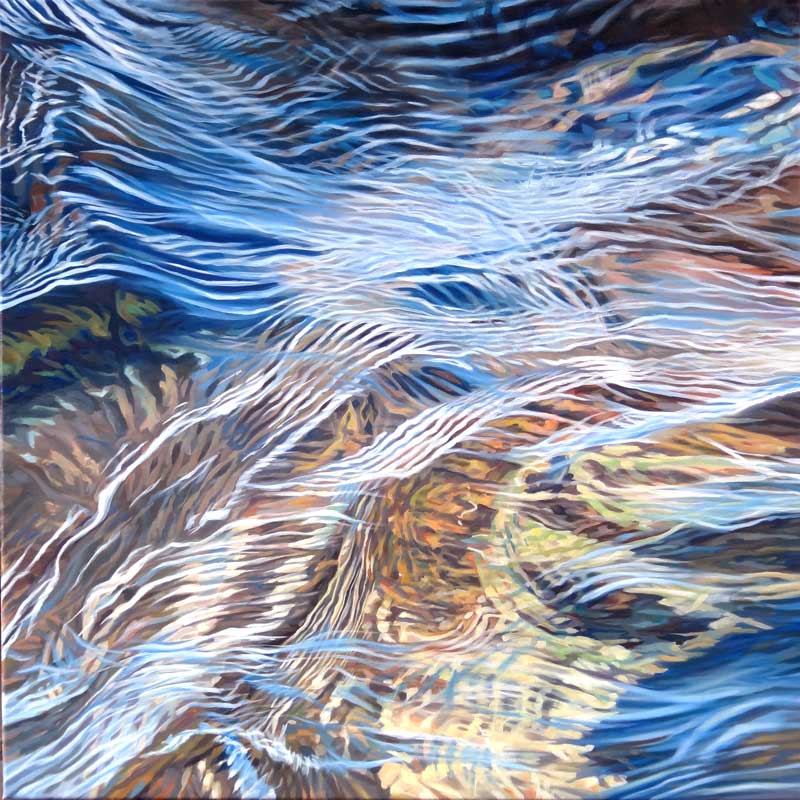 'Woven Coastline', oil on canvas, 76 x 76cm, $2,400