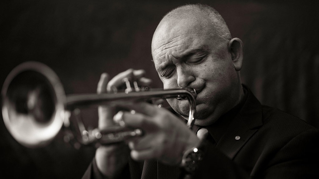 James Morrison plays a trumpet