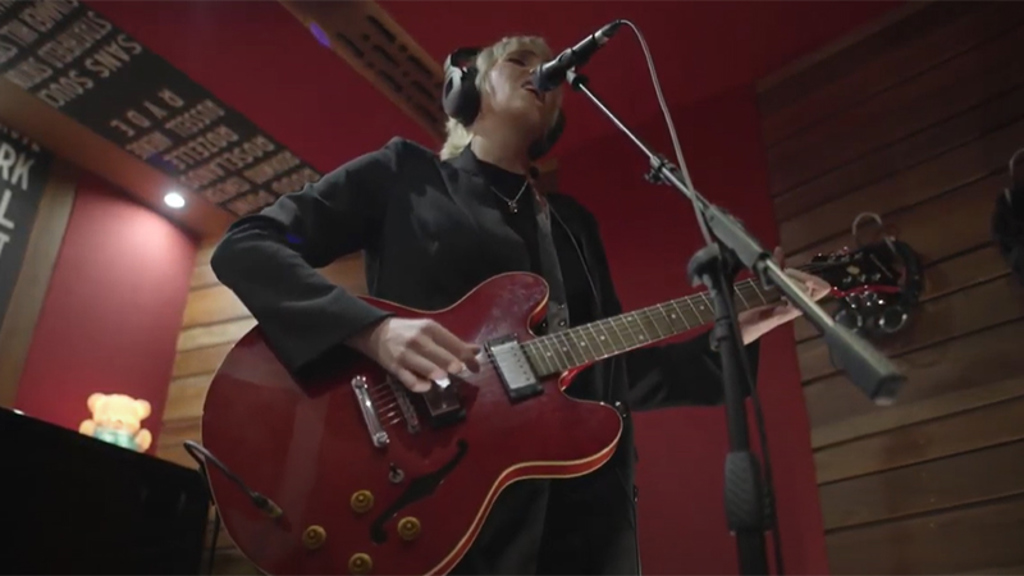 Babitha recording 'The Clown' 